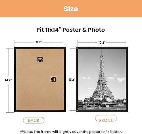Vista 7 de upsimples Portarretratos de 11 x 14 pulgadas, color negro, paquete de 3 marcos de póster a prueba de arañazos de 11 x 14 pulgadas para galería