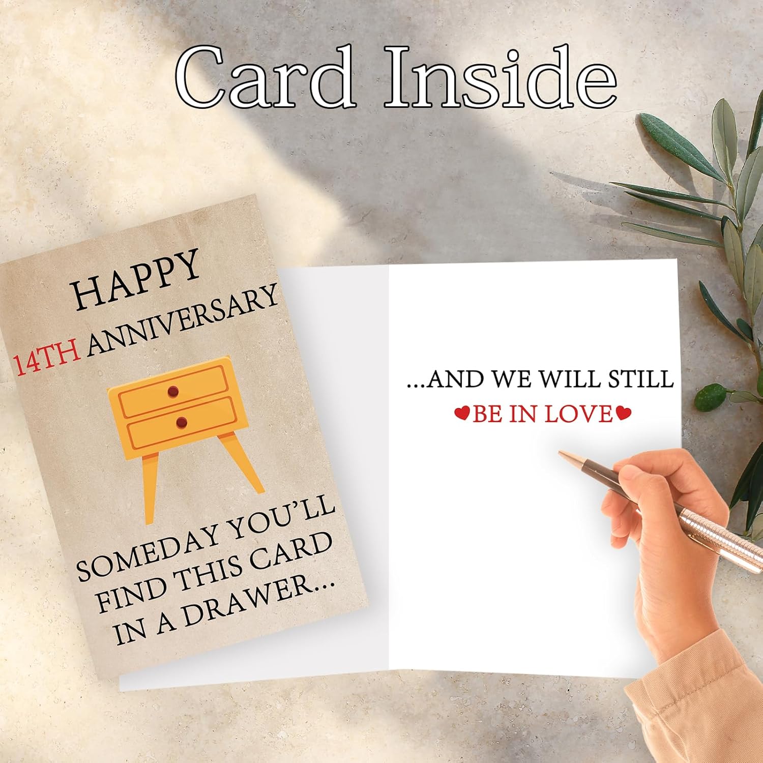 Happy 14 Year Anniversary Card for Him Her, Funny 14th Wedding Anniversary Card for Couple Husband Wife, Best Ivory Aday Gifts for Men Women, Sweet Valentines Gifts Ideas - Image 2