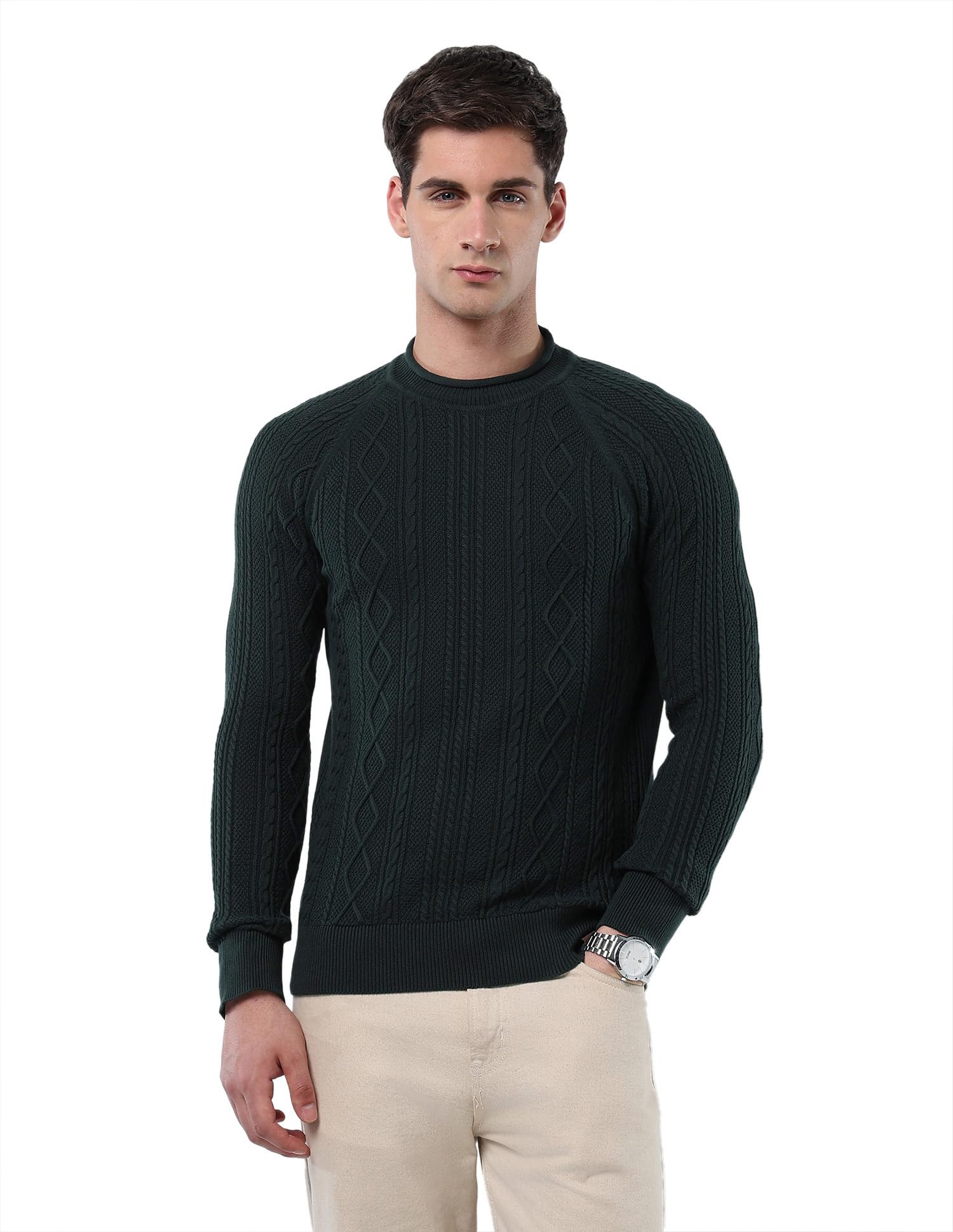 u.s. polo assn. U.S.Polo Association Men's Cable Patterned Knit Regular Fit Sweater-picture-46