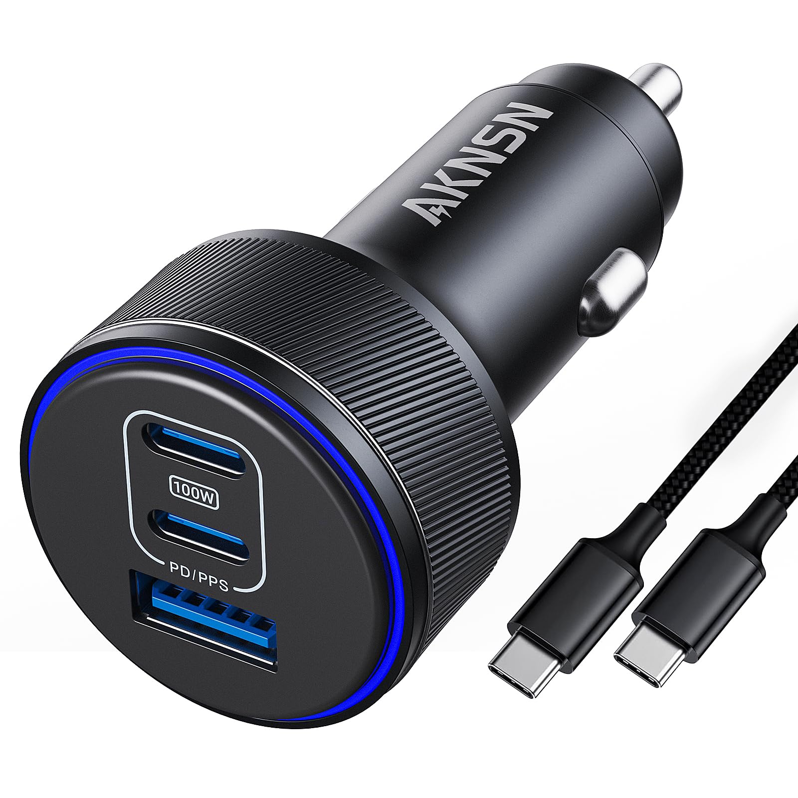 USB-C Car Charger for iPhone 16, 167.5W Max 3-Port Type-C Fast Charging Cigarette Lighter,Charger Adapter for iPhone 16/15/14/13,Samsung S24/S23/S22,Pixel,iPad Air,AirPods,Android