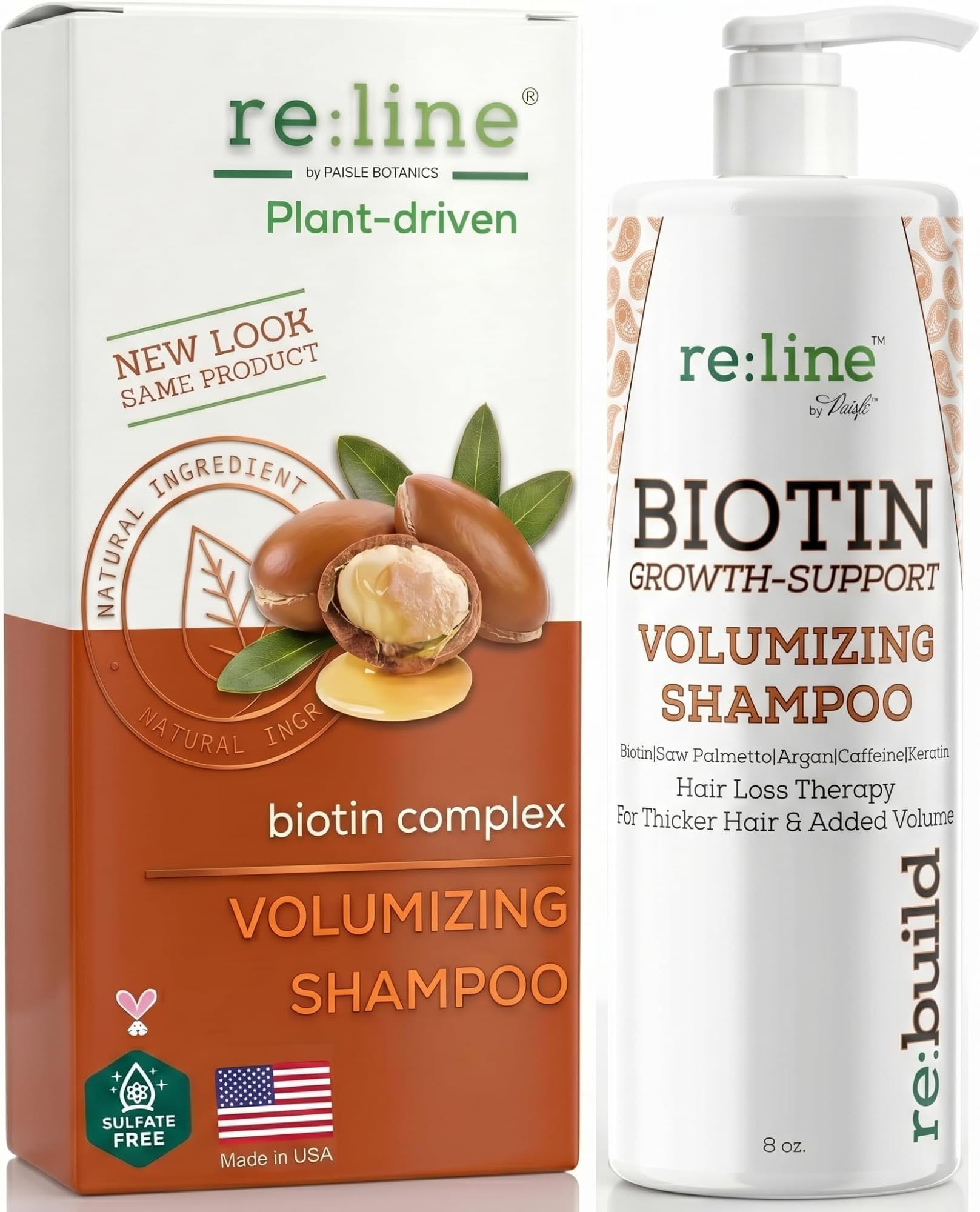 Biotin Shampoo for Hair Growth & Thickness - Thickening Shampoo for Thinning Hair for Women & Men with Saw Palmetto Plant Keratin & Rice Water Protein - Color Safe, Sulfate & Paraben Free - 8 Fl Oz
