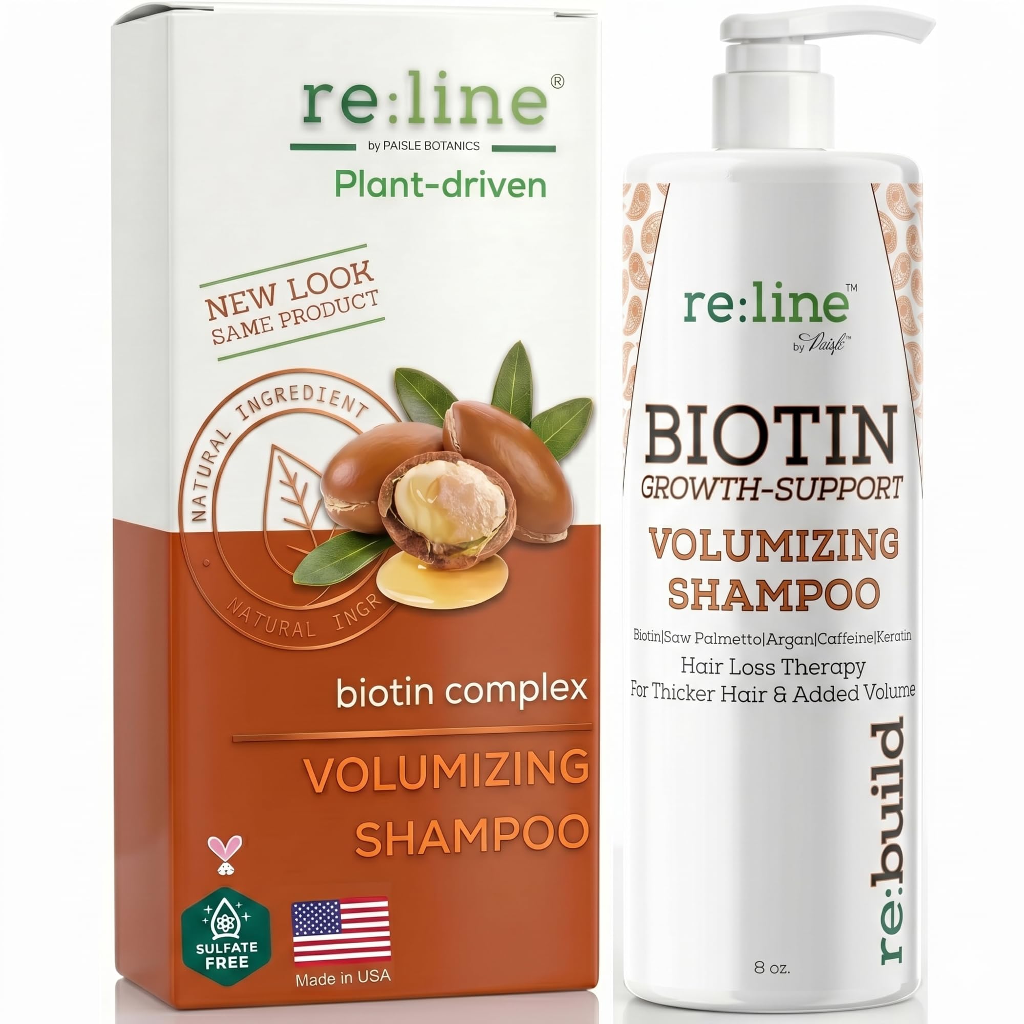 Biotin Shampoo for Hair Growth & Thickness - Thickening Shampoo for Thinning Hair for Women & Men with Saw Palmetto Plant Keratin & Rice Water Protein - Color Safe, Sulfate & Paraben Free - 8 Fl Oz