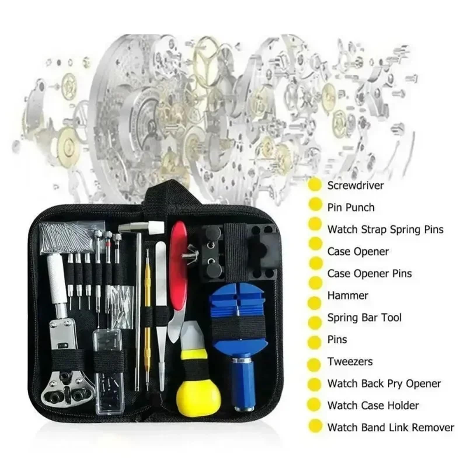 Kit De ReparacióN De Relojes 147 unids/set de herramientas for reparar relojes, mantenimiento de relojes, ajuste de correas de reloj, reemplazo de baterías, desmontaje e instalación Para ReparacióN De