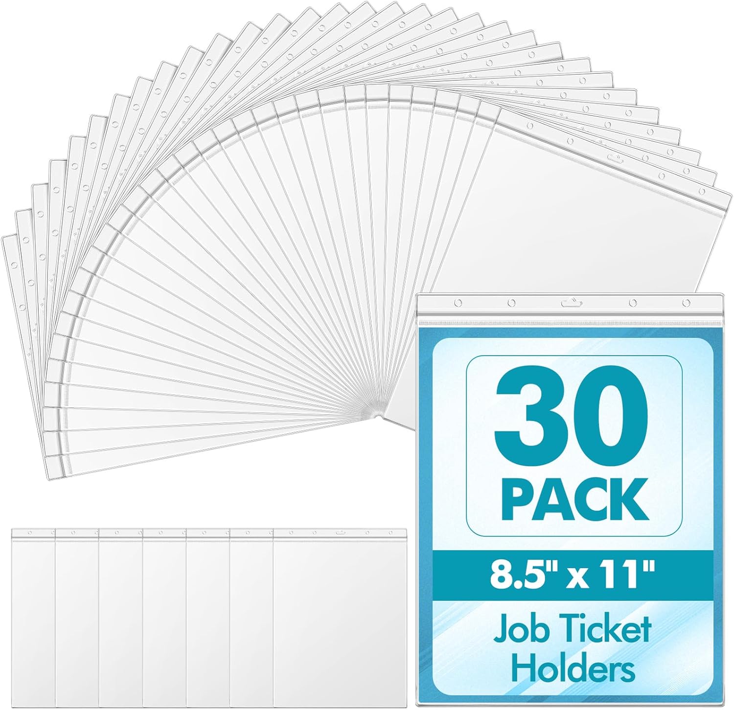 Outus 30 Pcs 8.5" x 11" Job Ticket Holders Page Protectors Waterproof Document Holder Heavy Duty Dry Erase Pocket for Documents, Photos, and Wall Sign Display