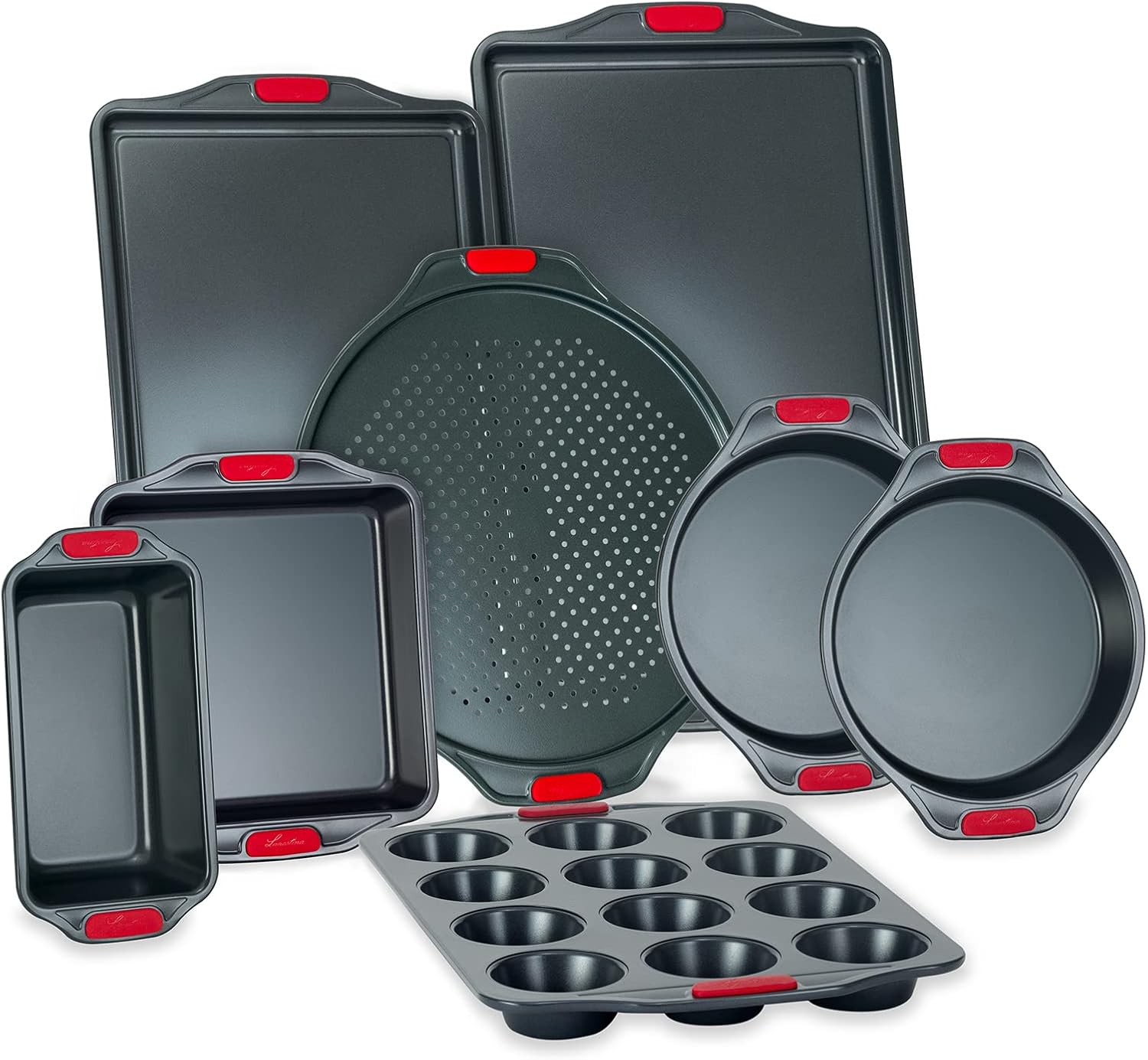 Lagostina Carbon Steel Non Stick Bakeware 8Piece Set 2X Cookie Sheets