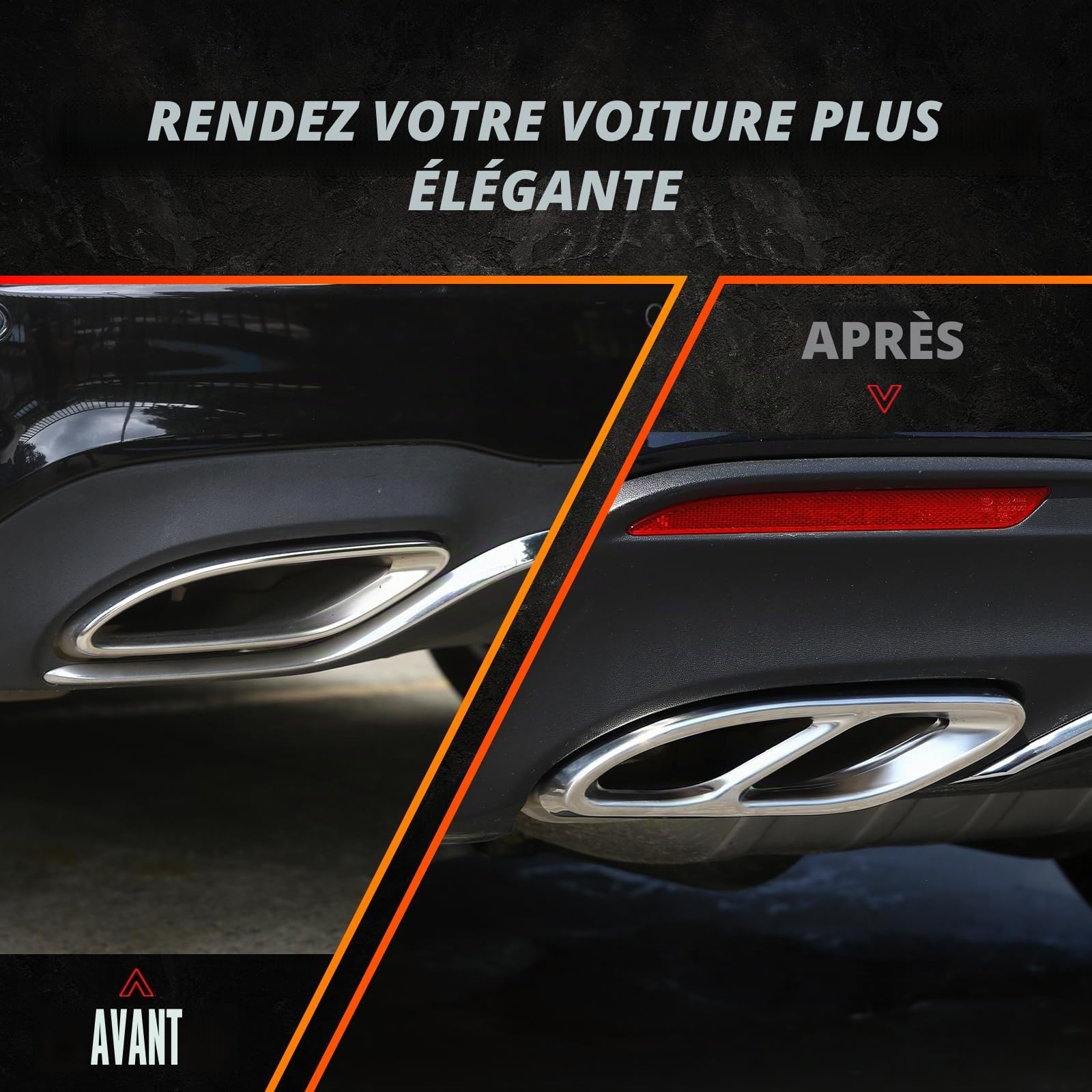 AMG tuyau d'embout à accessoire de voiture AMG complète la housse de sortie de l'embout du cadre du répartiteur