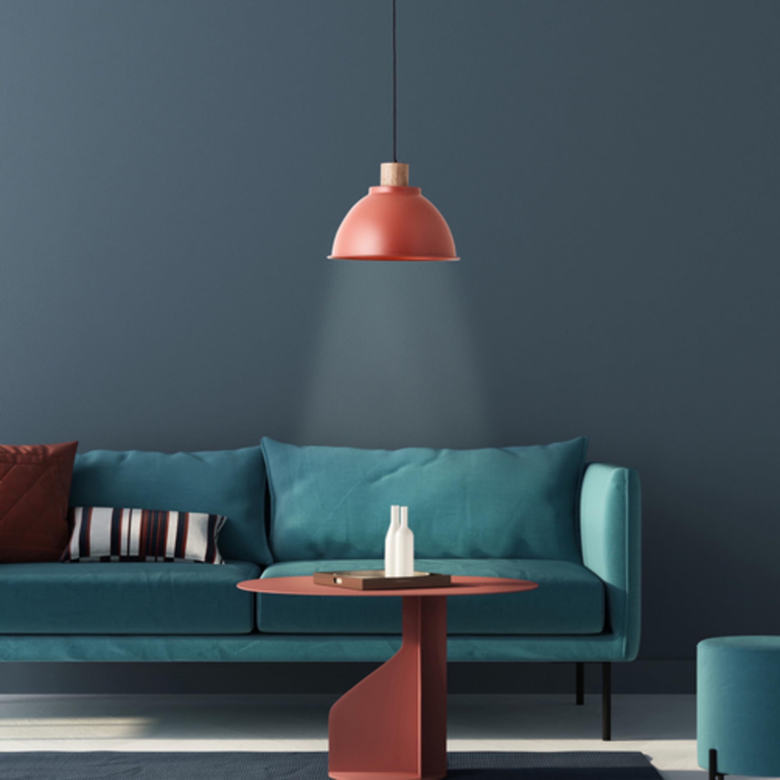 Lightbox Skandinavische Hängeleuchte Ø 38 cm - moderne Pendelleuchte mit kürzbarem Kabel - Lampe für Küche und Esszimmer - E27 Fassung & exkl. LED