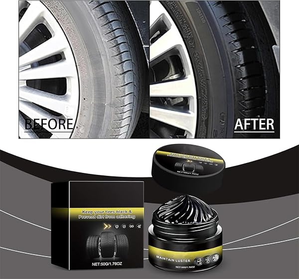 Potente cera de limpieza de ruedas, cerámica para neumáticos de coche, aplicador de brillo de ruedas para goma, neumáticos y exteriores de vehículos (2 piezas) - 2