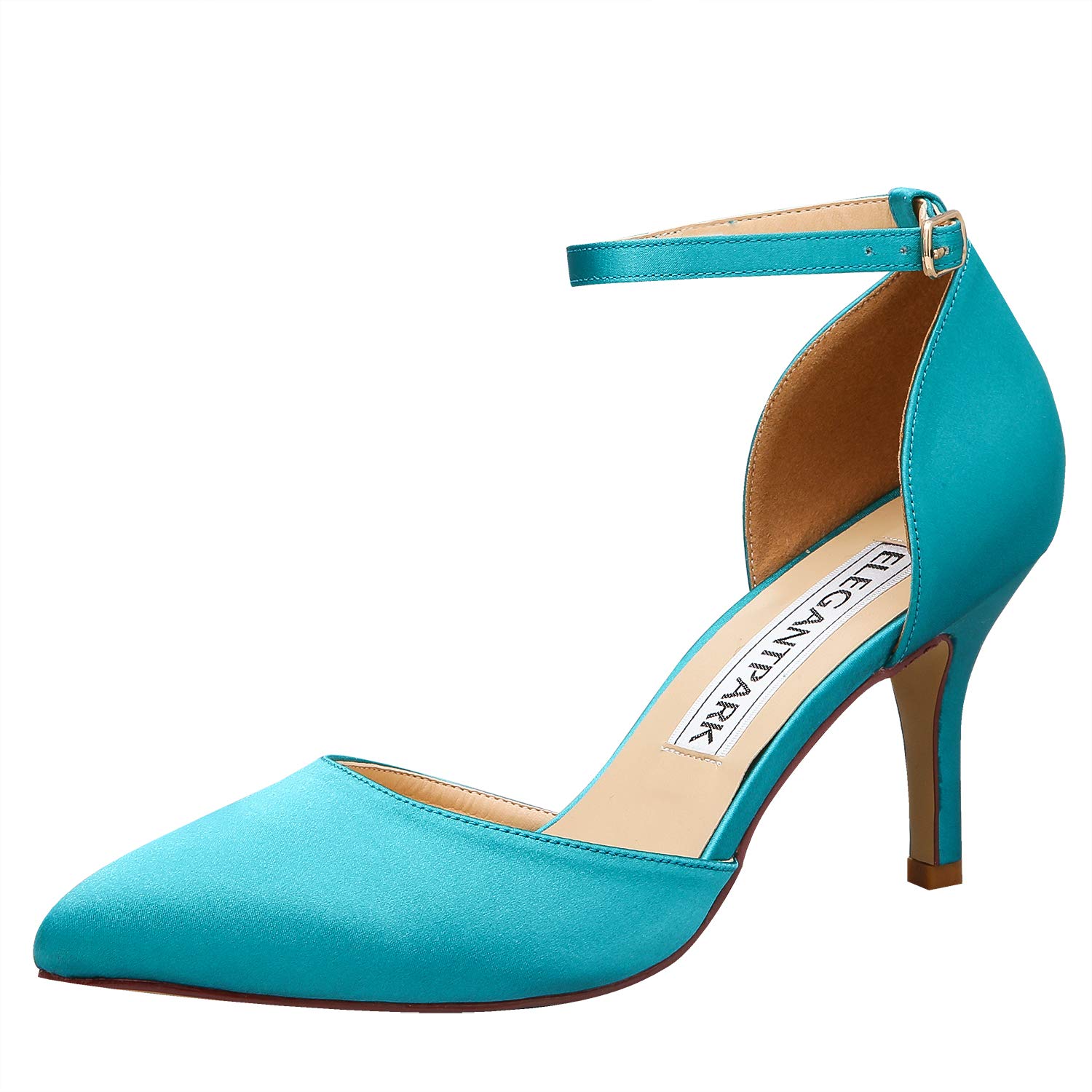 Bridal Shoes Turquoise Heels Amazon Ankle Strap Turquoise Prom Shoes  ELEGANTPARKHeels For Women, image size:1500x1500