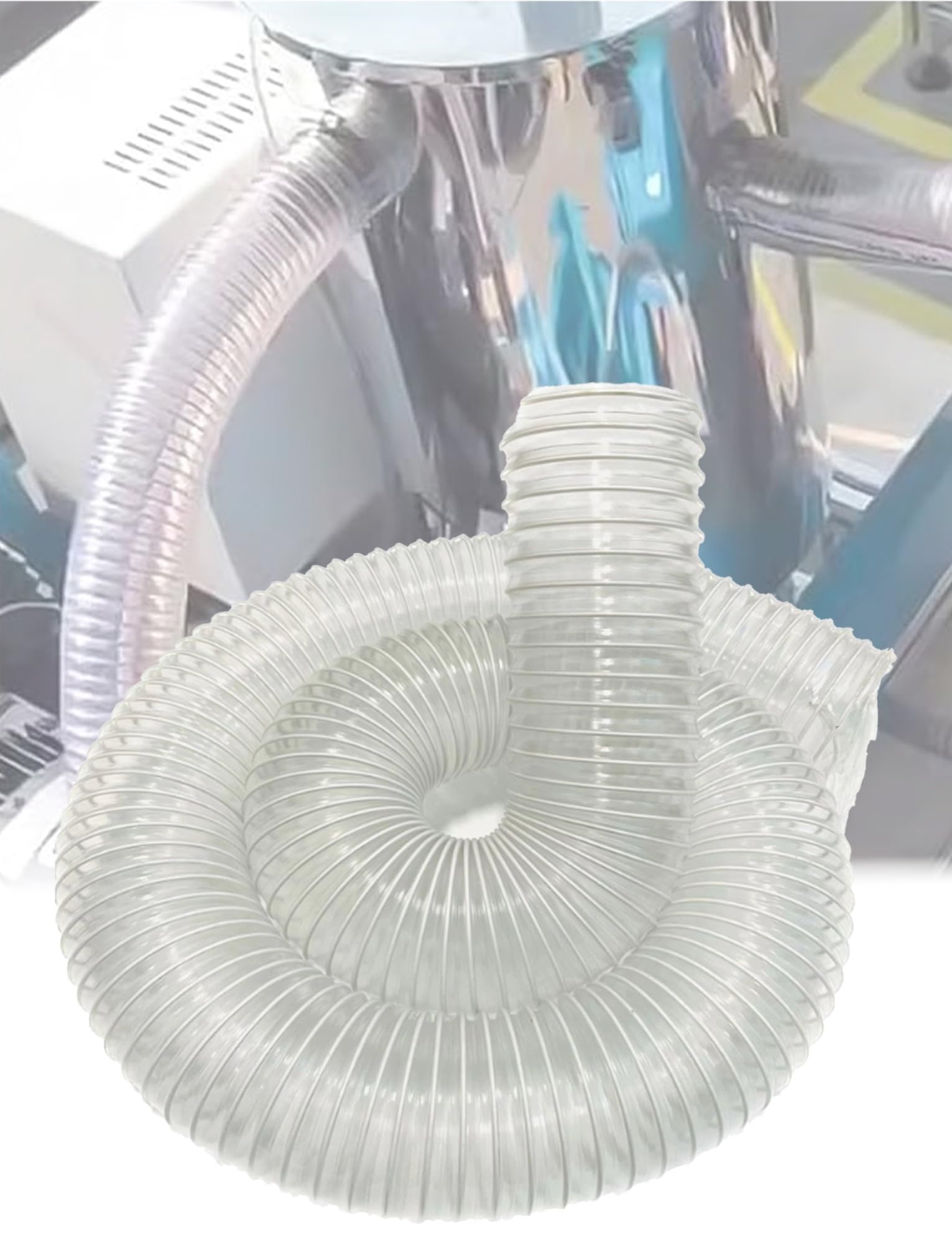 Tuyau de collecte des fumées en PVC transparent for ateliers, extraction, ventilation du bois, tube anti-perforation de 3 mètres(40mm/1.57in)