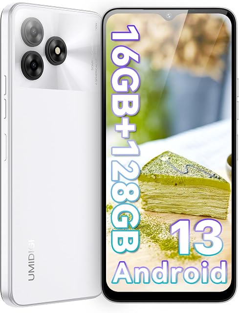 UMIDIGI G5 50MP Smartphone,16GB+128GB SIM Free Unlocked Mobile Phone,Android 13 Phone,90Hz Refresh Rate,6.6 inch Fullview Display,5000mAh Battery,Octa-Core,4G Dual SIM,Face ID/GPS/OTG(White)