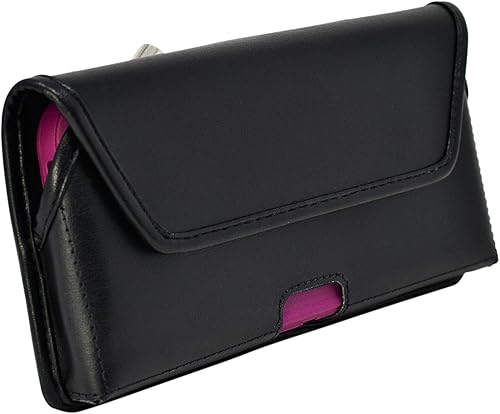 Miniatura 7 de Turtleback Funda para cinturón diseñada para iPhone 12 Pro Max 5G (2020) se adapta con OB Defender o fundas voluminosas, funda de cuero negro con