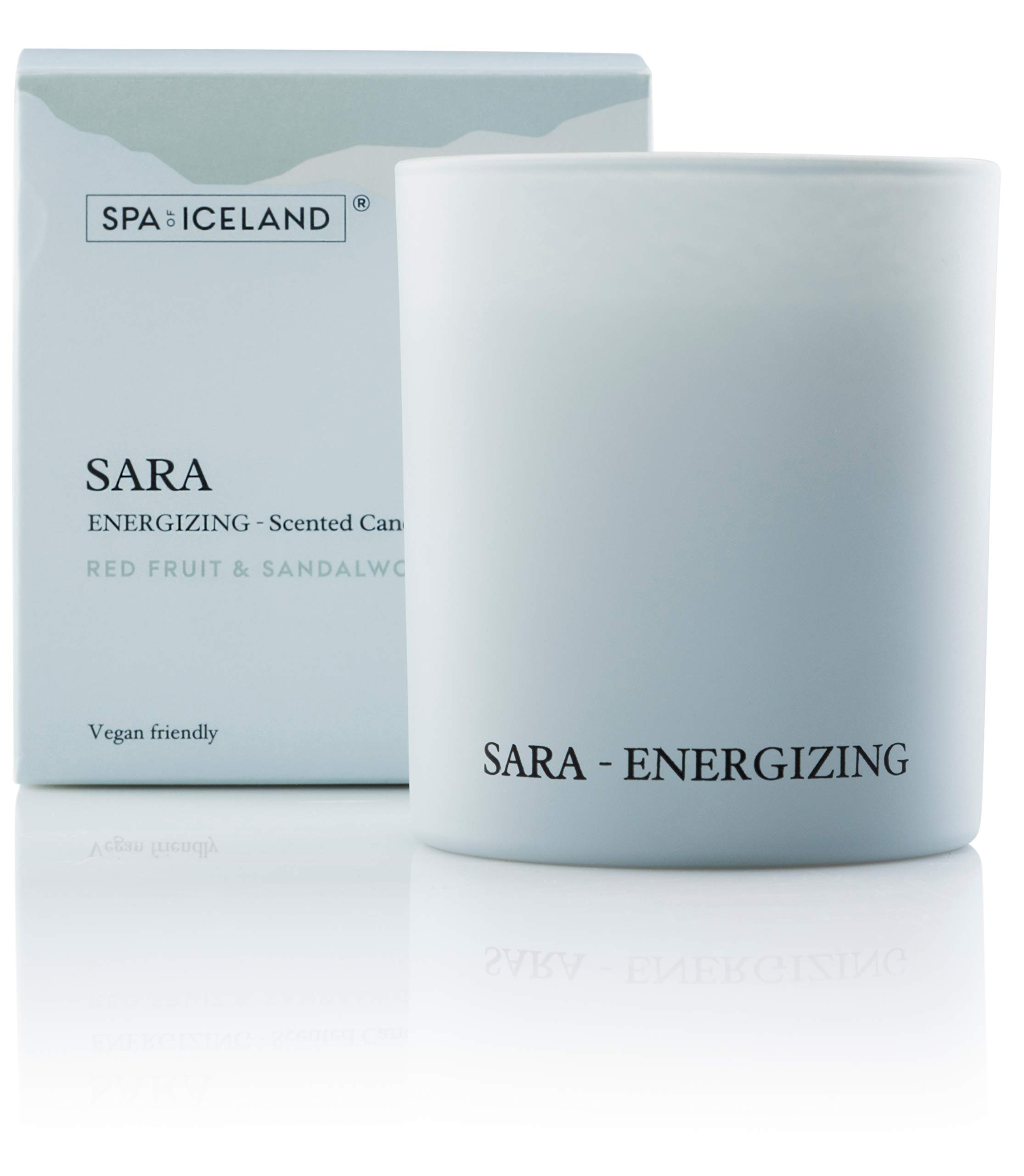 Spa of IcelandLuxurious Scented Candles Sara - Natural Relaxing Aromatherapy Candle With Citrus & Sandalwood - Soy Wax & Vegan Paraffin - Non Toxic Candles For Home, Bath And Housewarming Gift