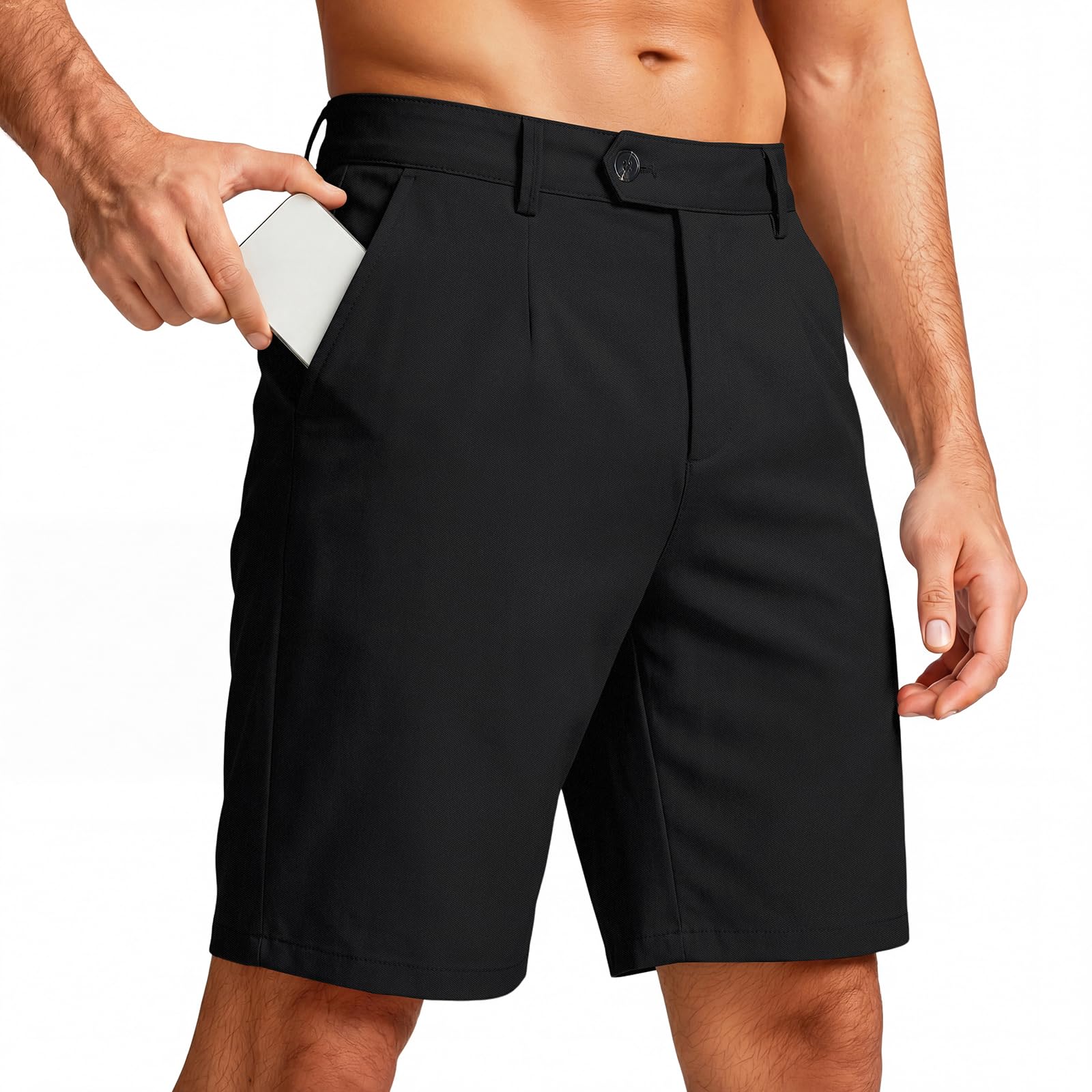 GINGTTO Men's Dress Shorts 9" Stretch Lightweight Golf Shorts for Men with Expandable Waist