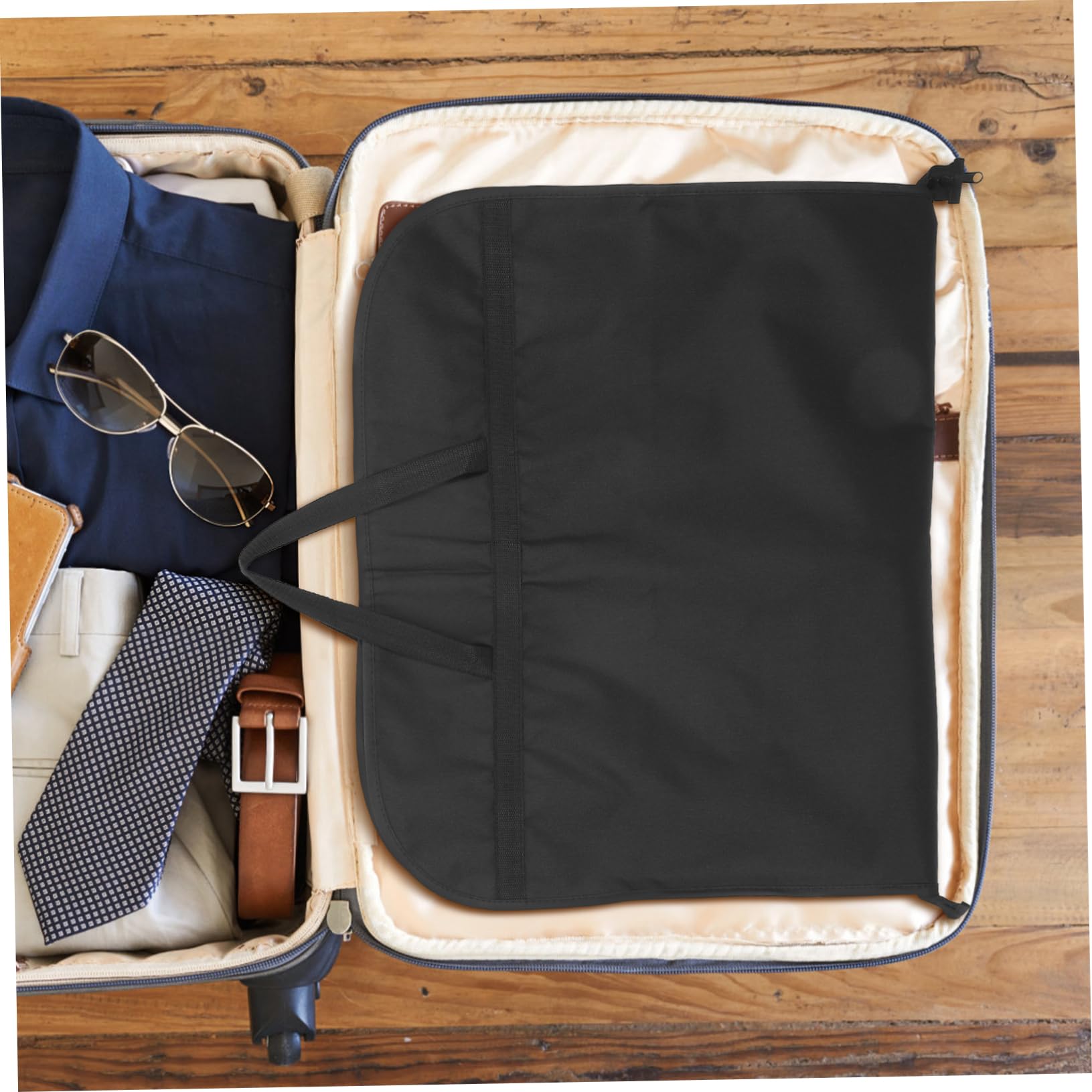 VALICLUD Kleidersack Faltenfrei aus Oxford Stoff mit Reißverschluss Schwarze Anzugschutztasche für Reisen und Kleiderschrankaufbewahrung für Mehrere Anzüge oder Kleider Geeignet