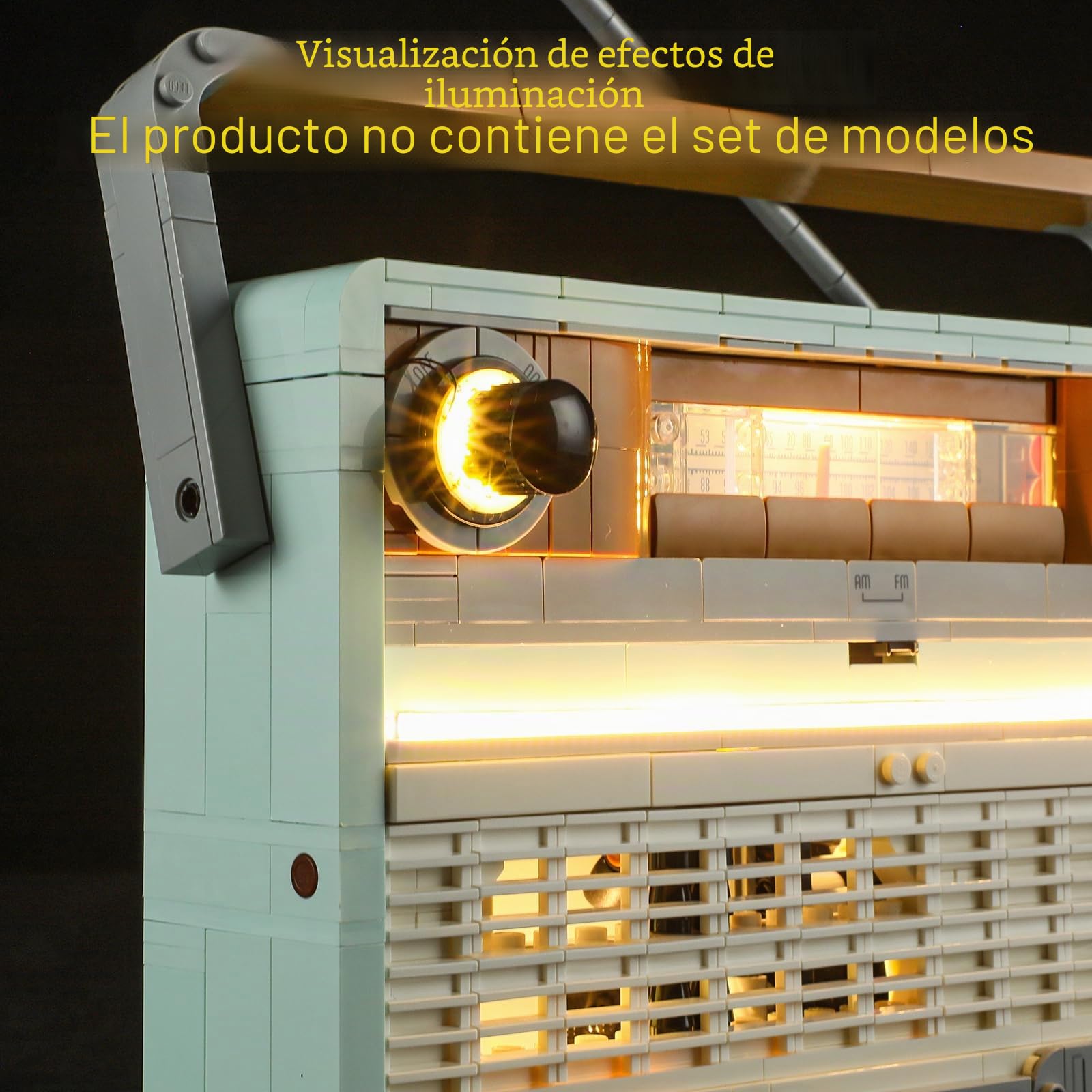 GEAMENT Kit de Luces LED Compatible con Lego Radio Retro - Conjunto de luz por Icons 10334 (Juego Modelo no Incluido)