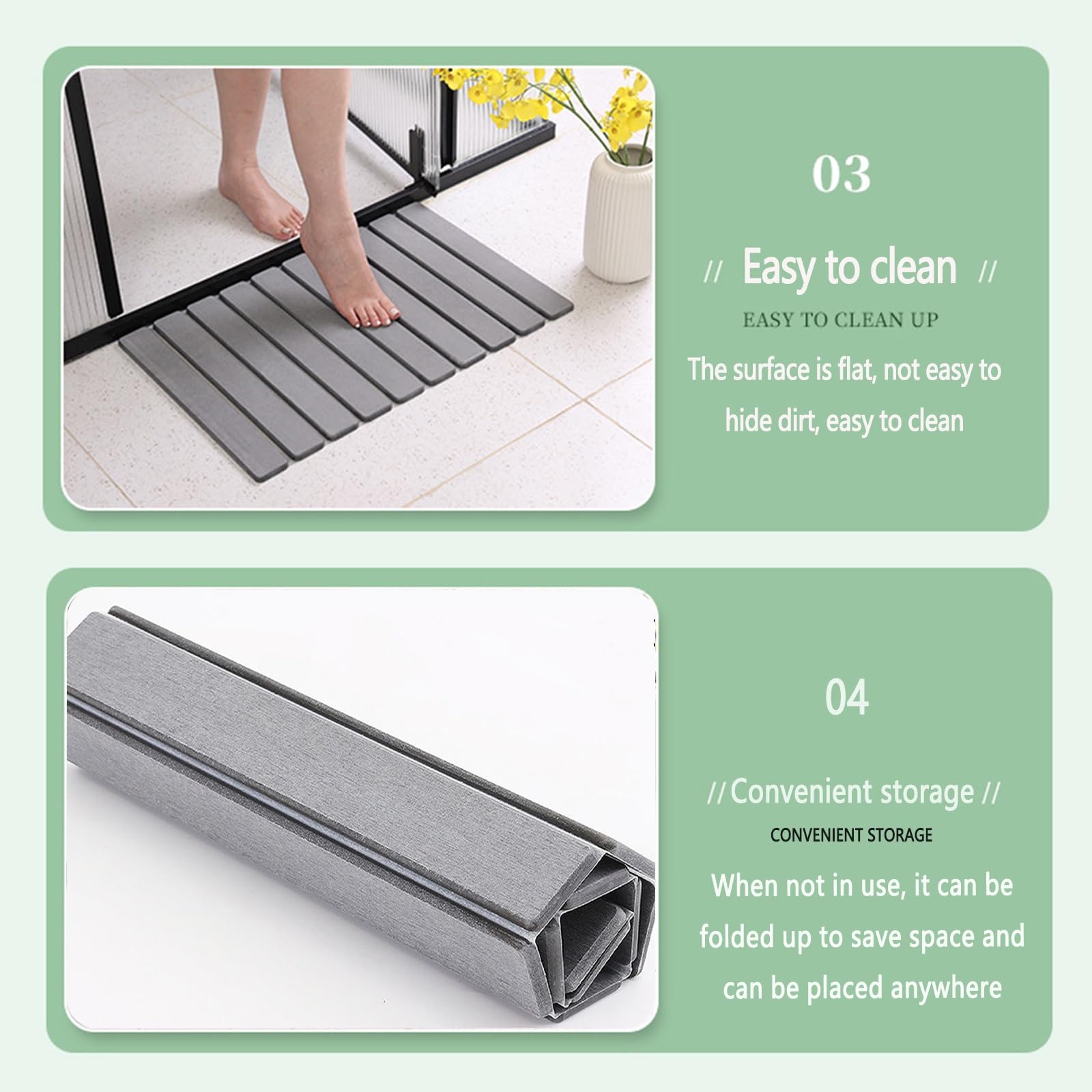 Tapis Pliable en Pierre De Diatomées Super Absorbant, Antidérapant, Séchage Rapide, Compact Et Facile À Ranger, Facile À Nettoyer, Couleur 2, 60 X 39 Cm