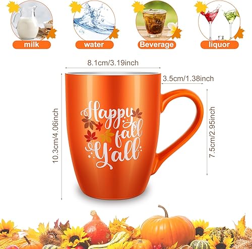Miniatura 2 de Funtery 2 tazas de café de Acción de Gracias, tazas de otoño, calabazas, tazas de café Happy Fall Y'all, taza de café de calabaza de buenos días,