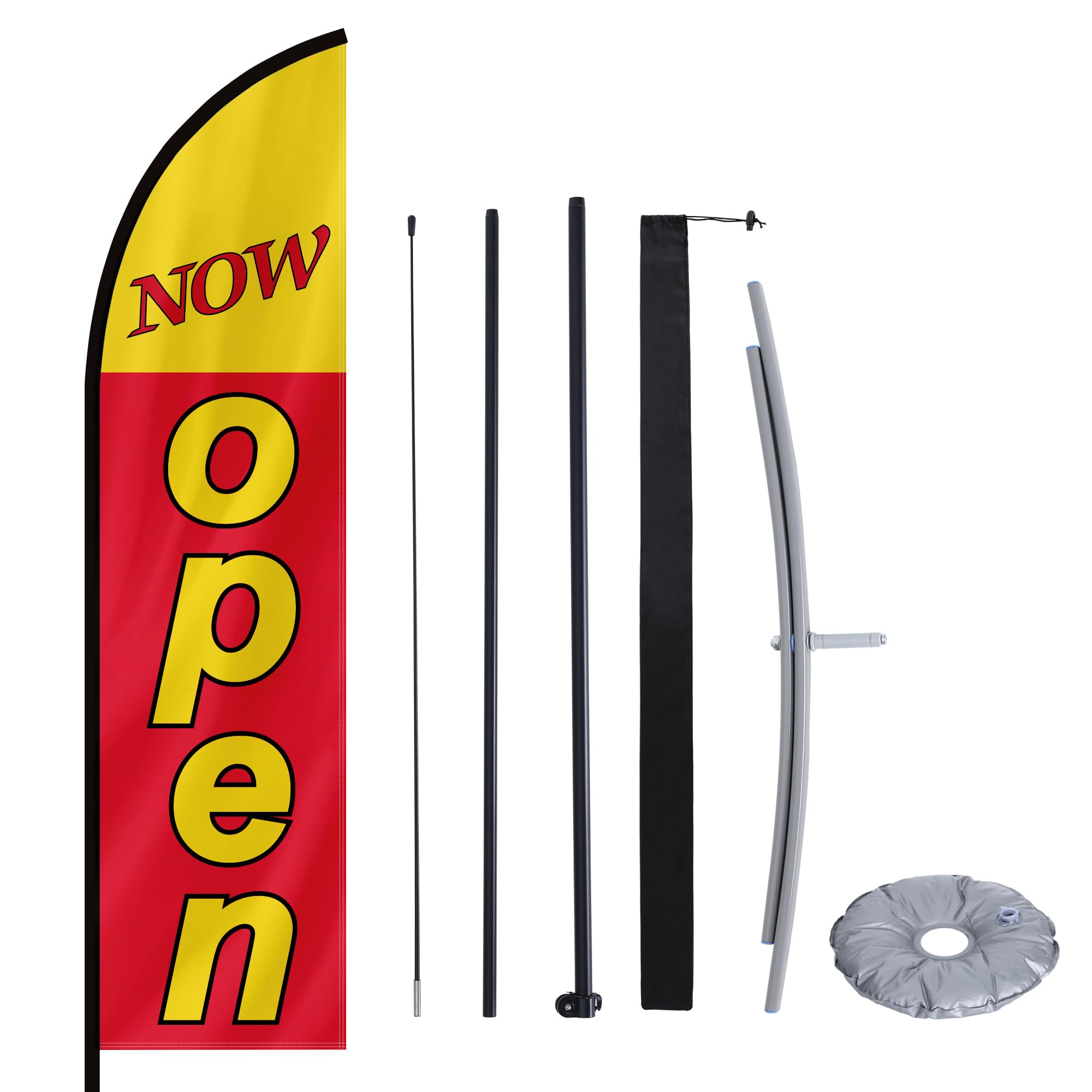 MASTERCANOPY 2.6M Red Open Feather Flag Pole Kit