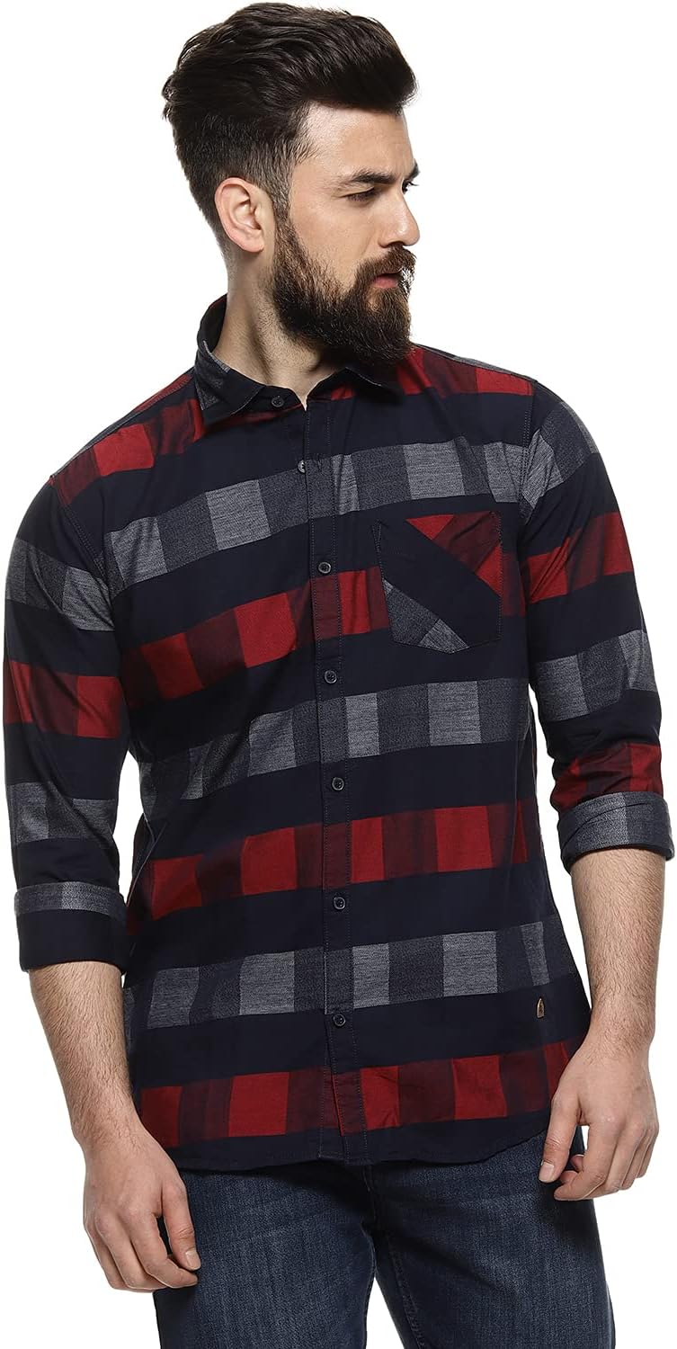 Campus Sutra Men's Button Down Regular Fit Shirt
