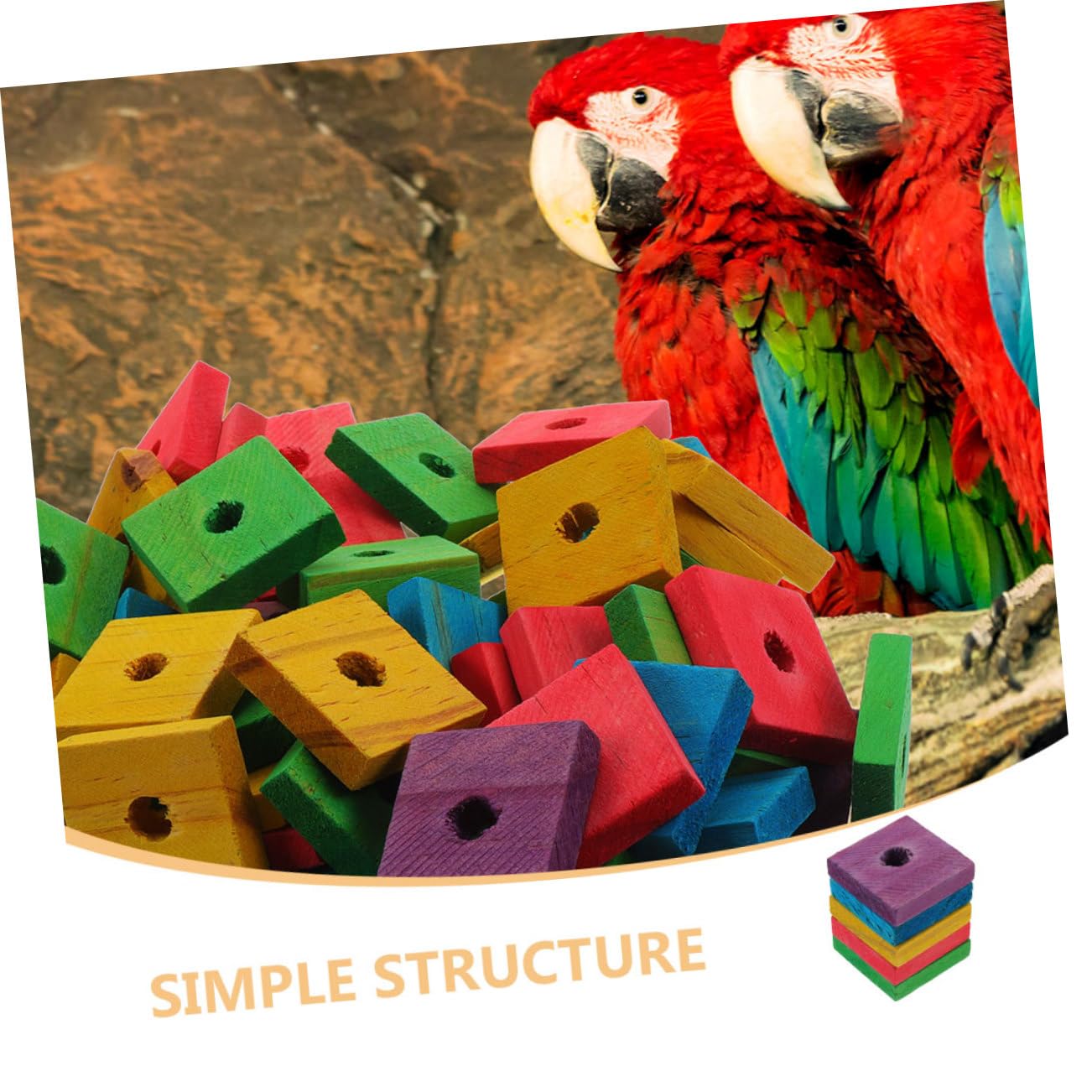 Kisangel 250piezas Juguetes De Madera para Pájaros Bloques para Masticar Juguetes para Periquitos y Aves Pequeñas para Desarrollar Habilidades y Mantener El