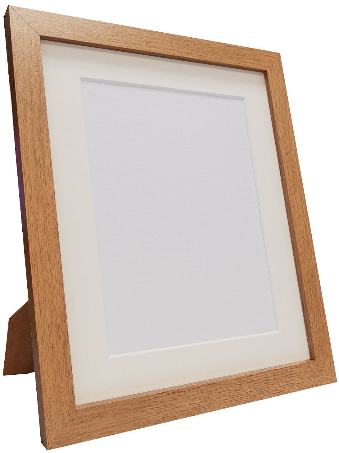 Q7 Picture Photo and Poster Frame, Oak with Ivory Mount, 20 x 16 Inch Image Size A3, Plastic Glass