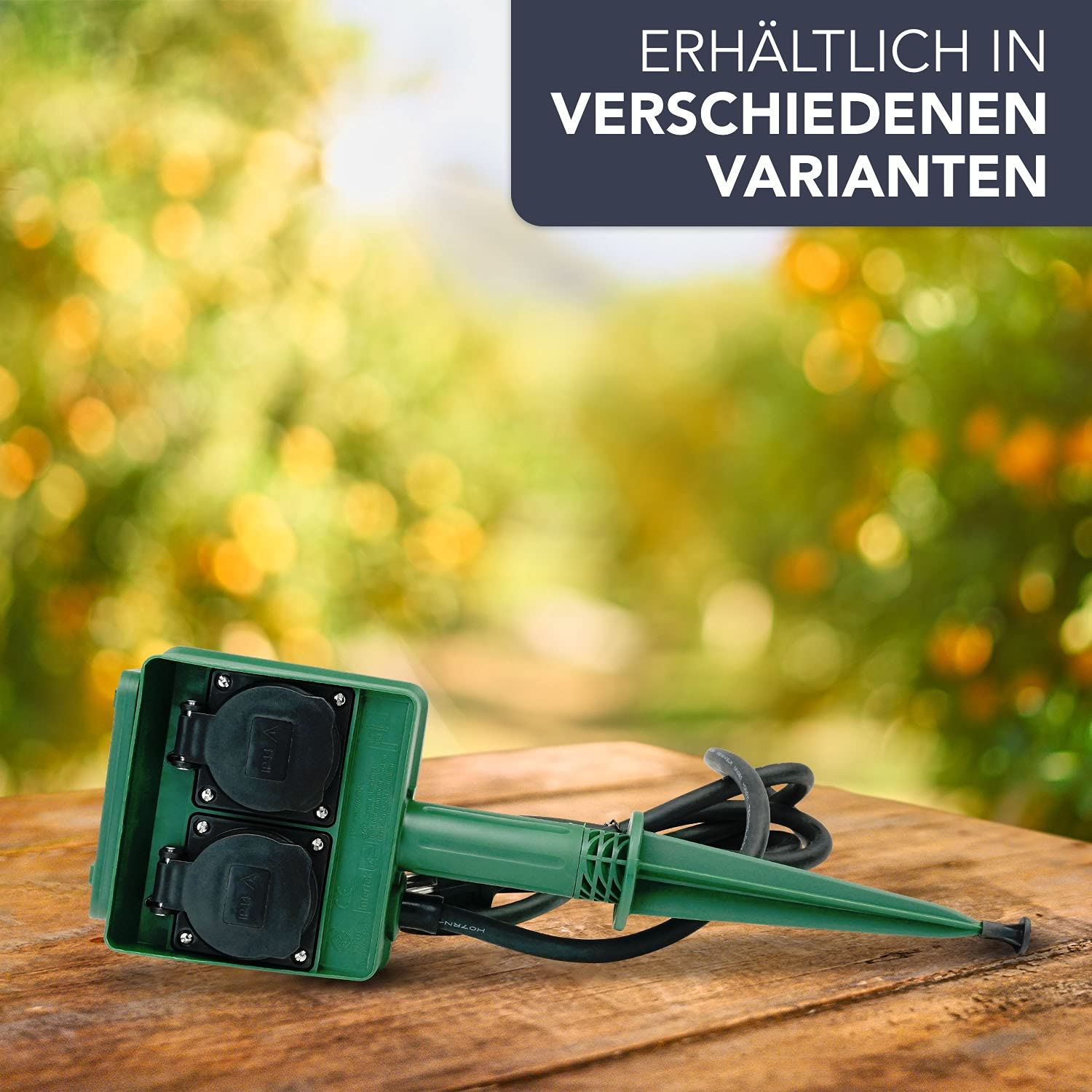 Retoo Gartensteckdose IP44 – 4-fach Außensteckdose Aus Edelstahl | Wasserdicht Für Terrasse, Garten & Baustelle