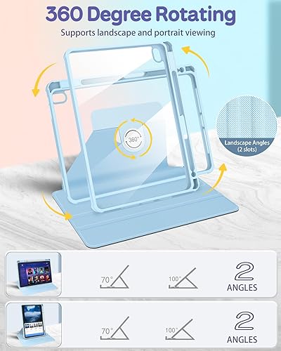 Miniatura 9 de Uppuppy Funda para iPad de 10.9 pulgadas con soporte para lápices, para mujeres, niños y niñas, bonitas flores femeninas, adolescentes, bonita funda