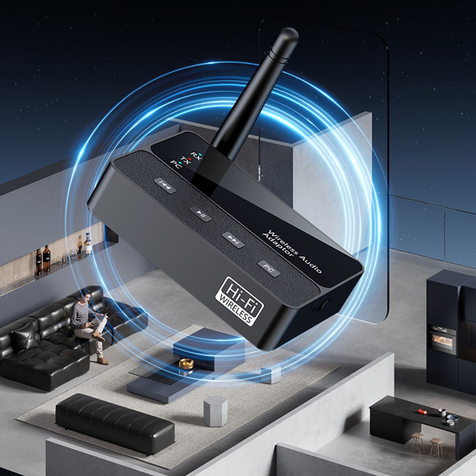 AUX RCA Bluetooth 6.0 Adaptateur TX RX 2 en 1 pour TV