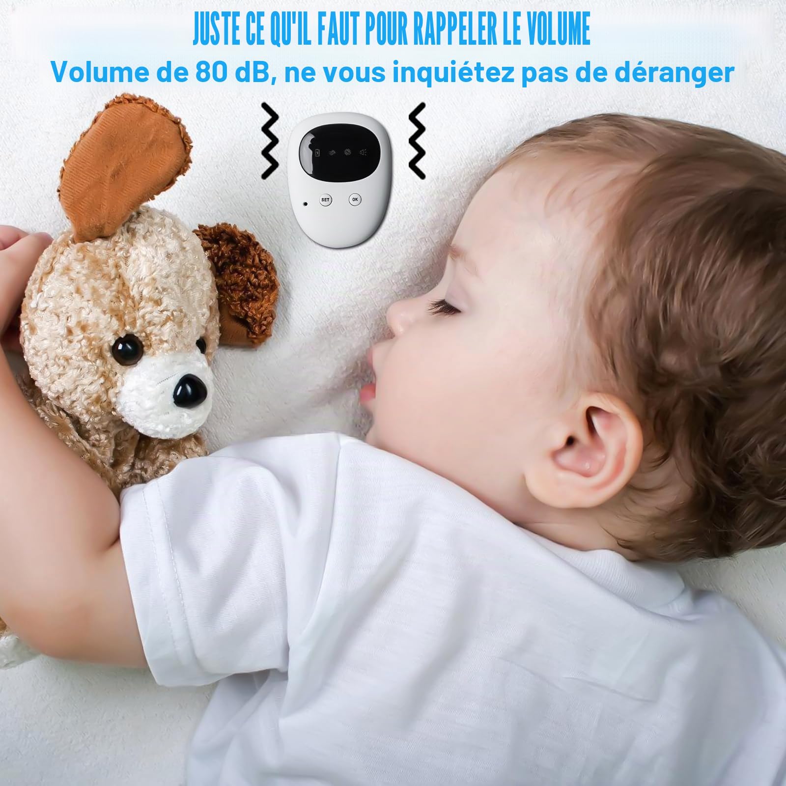 Alarme sans fil pour garçons et filles - Alarme anti-énurésie avec 3 modes de fonctionnement - Rechargeable par USB - Alarme d'urine sans fil pour enfants - Pour surmonter l'énurésie