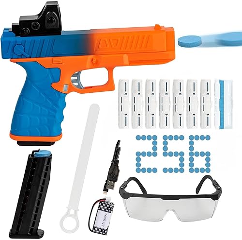 Pistola de juguete de bala suave recargable de espuma disparo continuo sin carga juego de disparo de balas suaves con más de 250 balas suaves