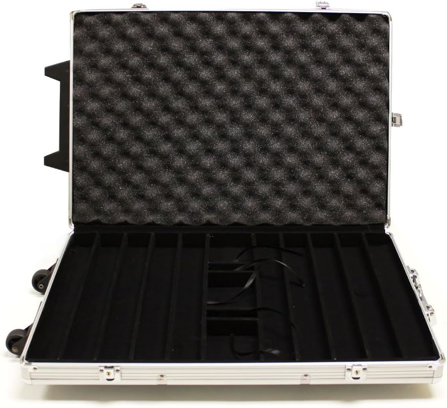 1000 Chip Aluminum Poker Trolley Case with Wheels