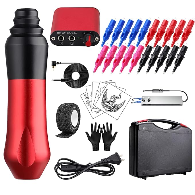 MO MOLONG Tattoo Kit with 20Pcs Ballpoint Pen Tattoo