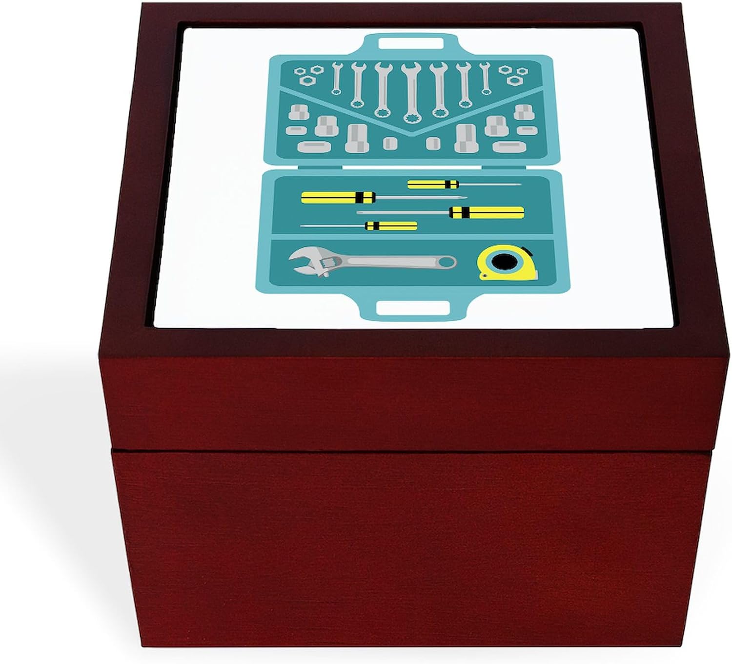 CafePress Tool Kit Box Memory Keepsake Jewelry Box, 5"x5"x3.75"