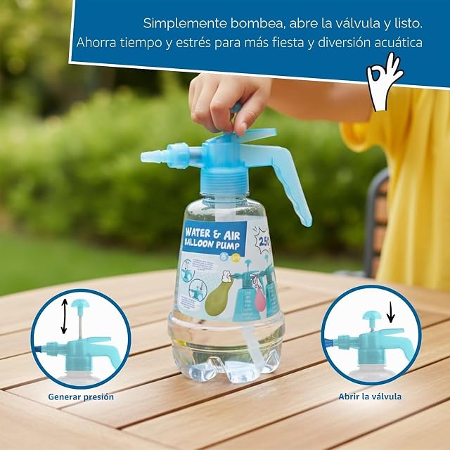 Foto 4 de 8 de alldoro 60200 - Bomba para Bombas de Agua o Globos para niños a Partir de 8 años, con depósito de 1,5 l…
