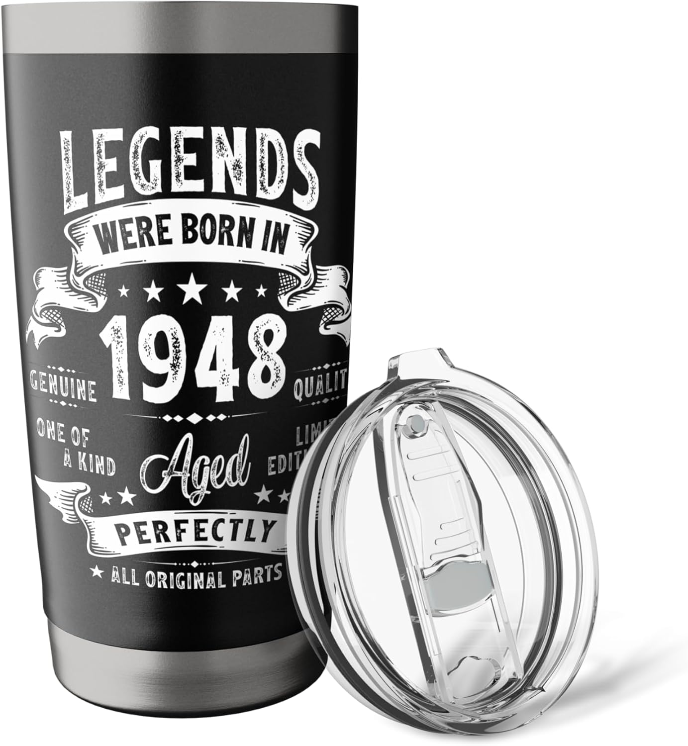 Vintage 1948 Limited Edition 77 Year Old Gifts 77th Birthday Stainless Steel Insulated Tumbler - Image 5