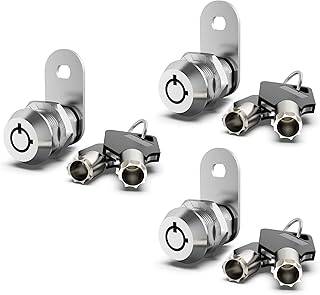 3 Pack Schrank Schlösser mit Schlüsseln, 5/8 Zoll Cam Lock gleich verschlüsselt, sichere Rv Schlösser für die Lagerung Tür Mailbox Werkzeugkasten Ersatz Schloss, Zinklegierung