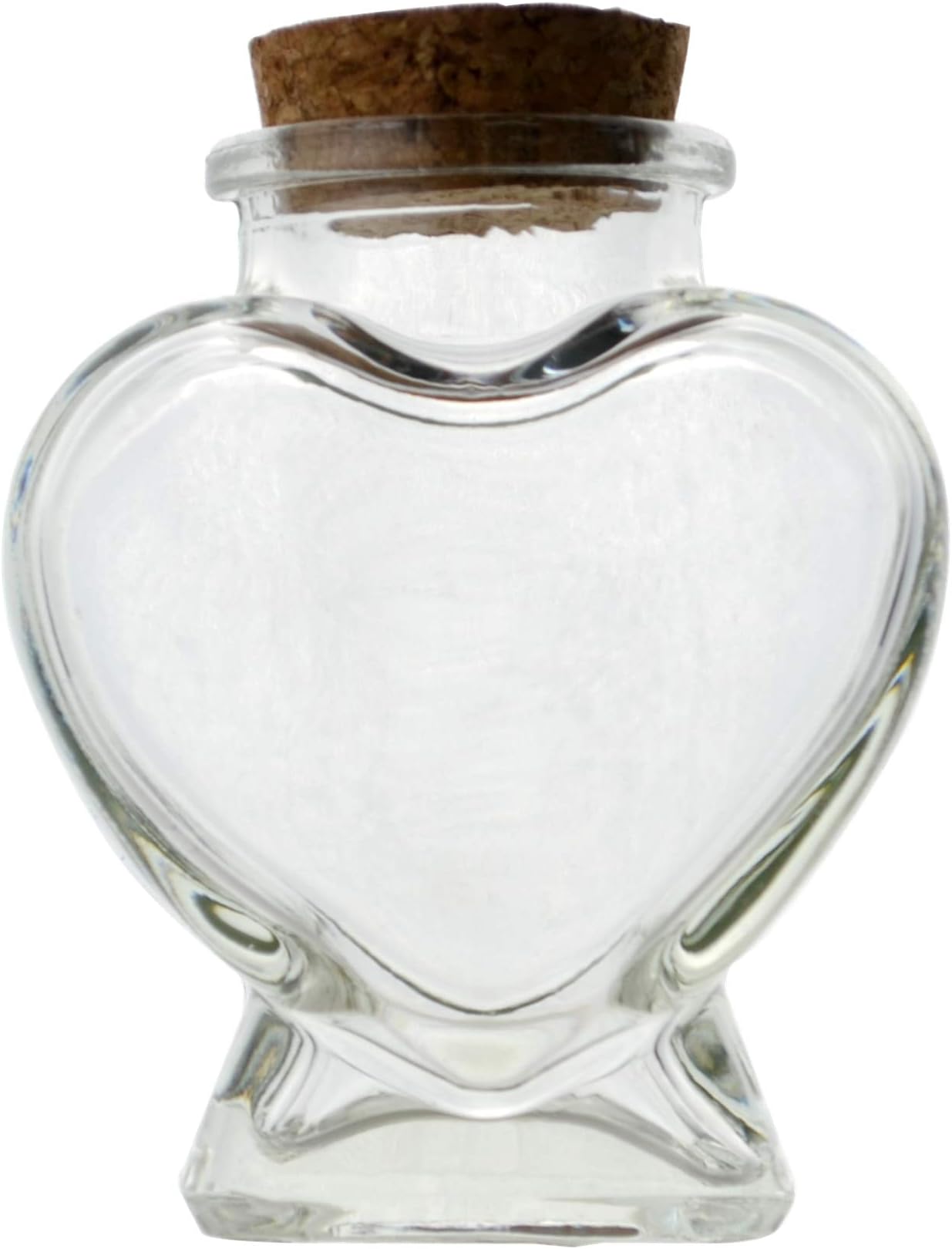FJNATINH Heart Glass Bottle with Cork Stopper, 50ml Small Decorative Jars for Home Decor DIY Art Crafts, Mini Cute Message Wish Bottle,Wedding Gift, Honeymoon Bridal Gift Party Supplies (Love Shape)