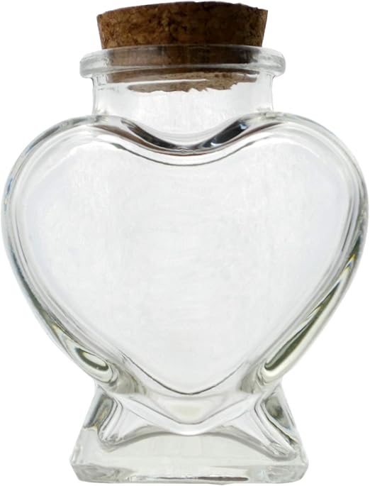 Heart Shaped Glass Bottle With Cork