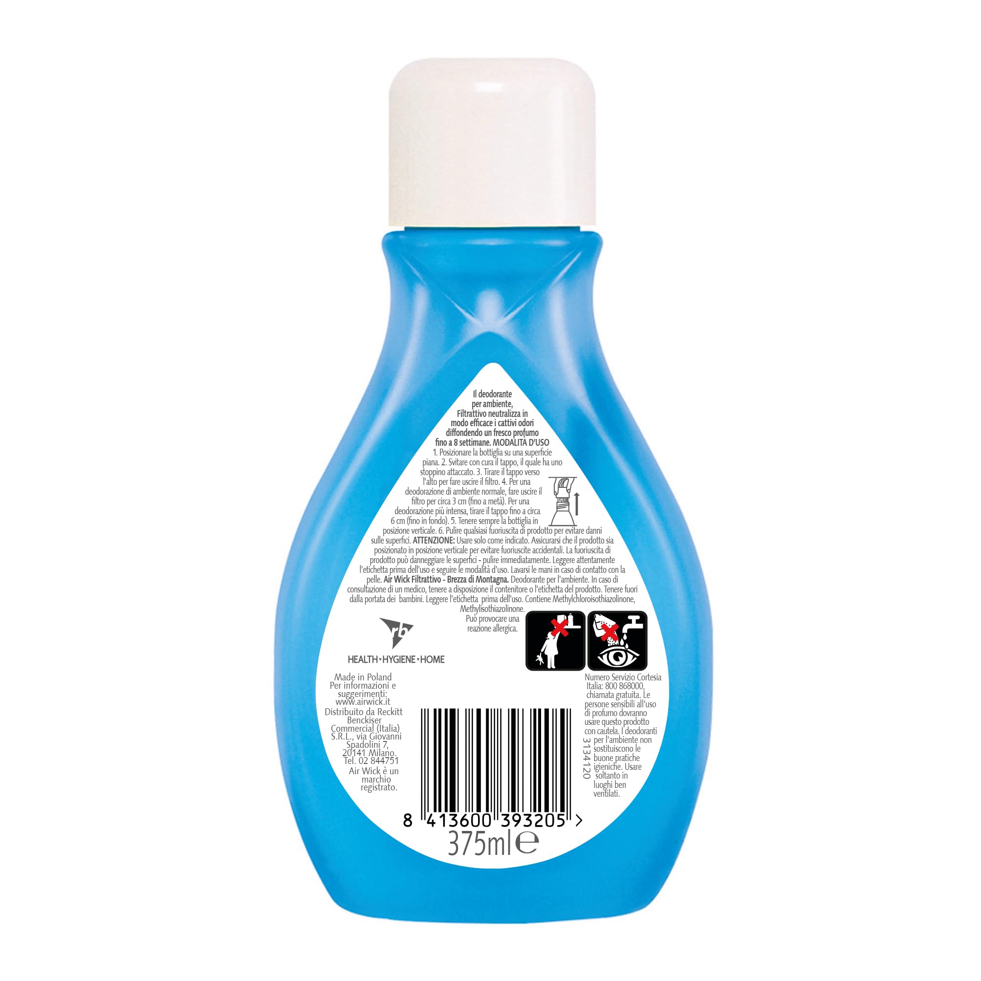 Air Wick Deo Filtro Attivo - 12 unità da 375 ml, 6 Lavanda in Fiore, 6 Brezza di Montagna