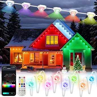 8 Best Smart Permanent Outdoor Lights for Halloween in 2026 8 Permanent Outdoor Lights 200FT RGB-IC Eave Lights with APP & Remote Control