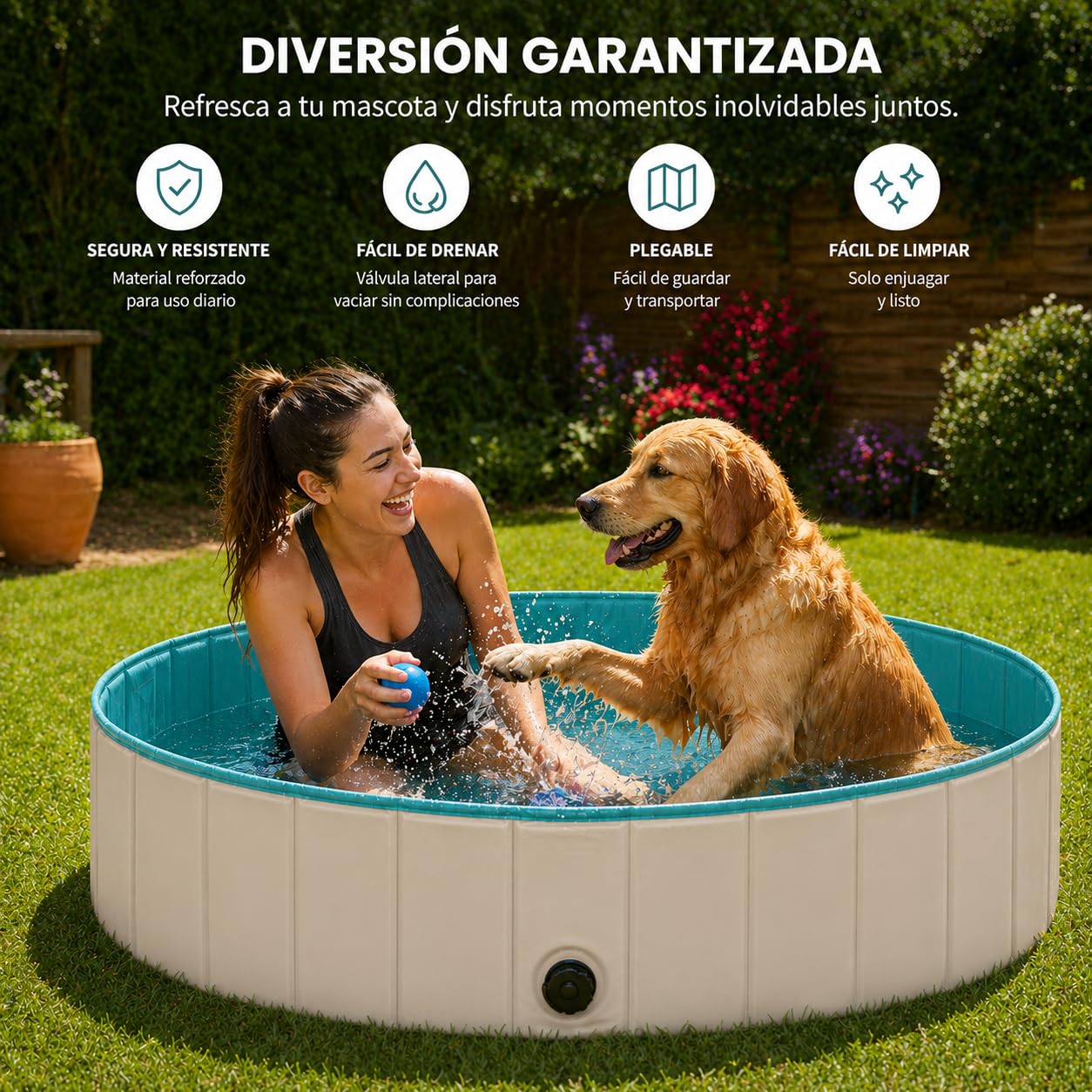 Piscines amovibles 120 x 30 cm - Piscine pour chien - Piscine pour chiens - Animaux de compagnie