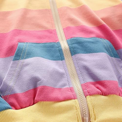 Miniatura 4 de DDSOL Chaqueta con cremallera para bebé, sudadera con capucha para niña, abrigo de invierno ligero, para otoño, 2t-7t