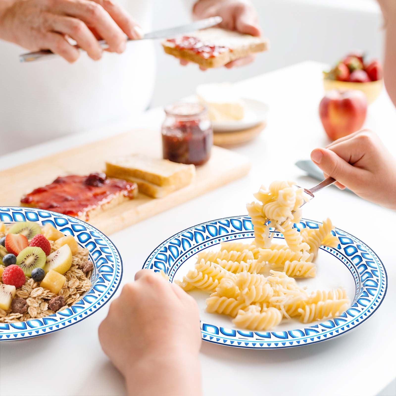 Blue Disposable Dinner Plates - 280 Pack -6