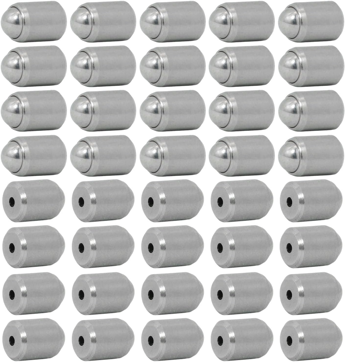 40PCS D5x6mm 10N Press Fit Spring Ball Positioning Beads Wardrobe Door Lock Accessories Stainless Steel Ball Plungers for Mold Fixtures Equipment Positioning Mechanical Furniture Hardware