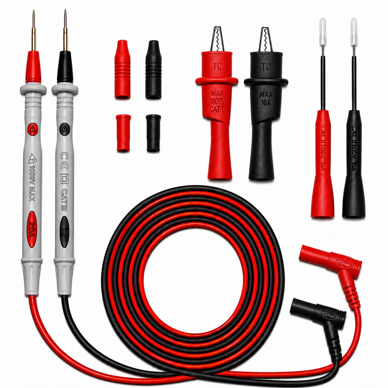 Multimeter Test Lead Kit - 6 Piece, 1000V 20A -1