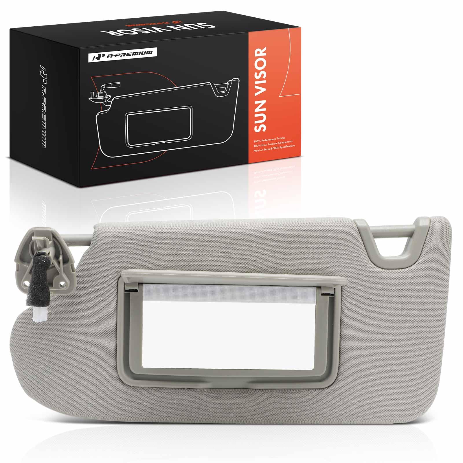 A-Premium Driver Left Side Sun Visor Compatible with Nissan Altima 2013 2014 2015 2016 2017 2018 - with Vanity Mirror, with Vanity Light, Gray Color -