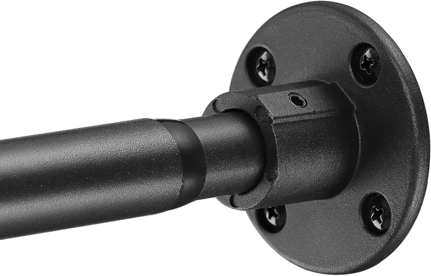 Heavy Duty No-Slip Shower Curtain Rod, Adjustable 56-76 Inch for Permanent Mount - Black Rustproof Bathroom Rod for Inside Window Mount or Doorway Installation