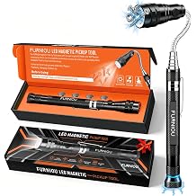 Gifts for Men, LED Magnetic Pickup Tool,Stocking Stuffers For Adult | Birthday Gifts for Men, Extendable Magnetic Flashlight, Mens Gifts for Women Husband Grandpa Him,Cool Gadgets(Black)