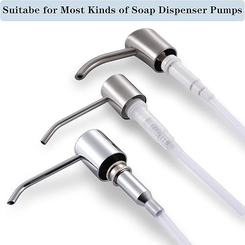 Miniatura 9 de GAGALIFE - Juego de tubo de extensión para dispensador de jabón para fregadero, tubo de silicona de grado alimenticio de 47 pulgadas con válvula de